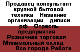 Продавец-консультант крупной бытовой техники › Название организации ­ диписи.рф › Отрасль предприятия ­ Розничная торговля › Минимальный оклад ­ 70 000 - Все города Работа » Вакансии   . Мордовия респ.